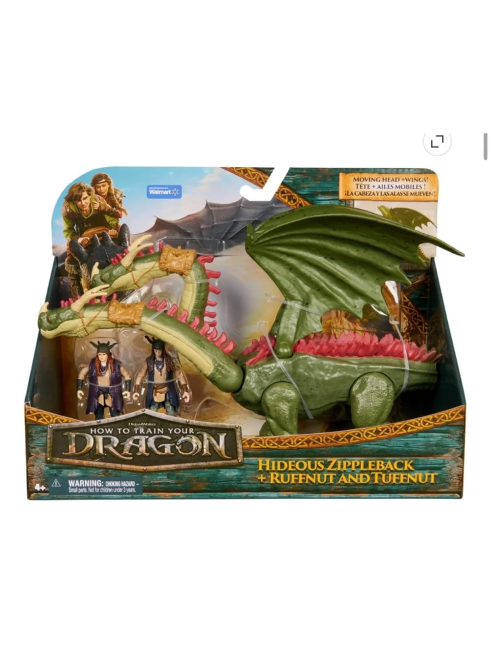 NEW How to Train Your Dragon Hideous Zippleback + Twins Action Figures Green On